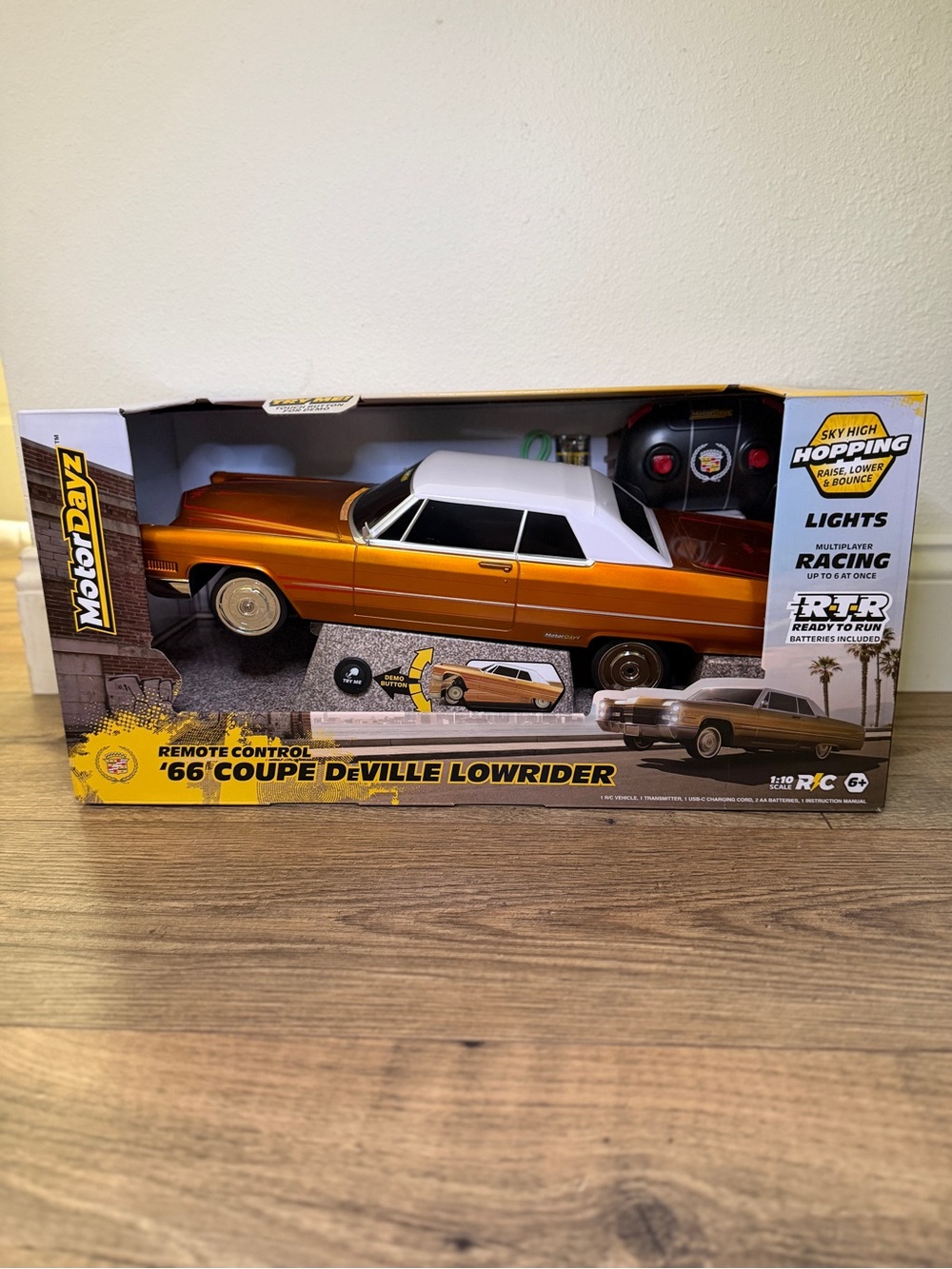 '66 Coupe DeVille Lowrider RC Car - Orange & White
